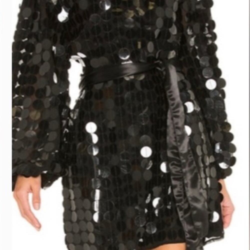 Lovers + Friends Black Sequin Long Sleeve Dress